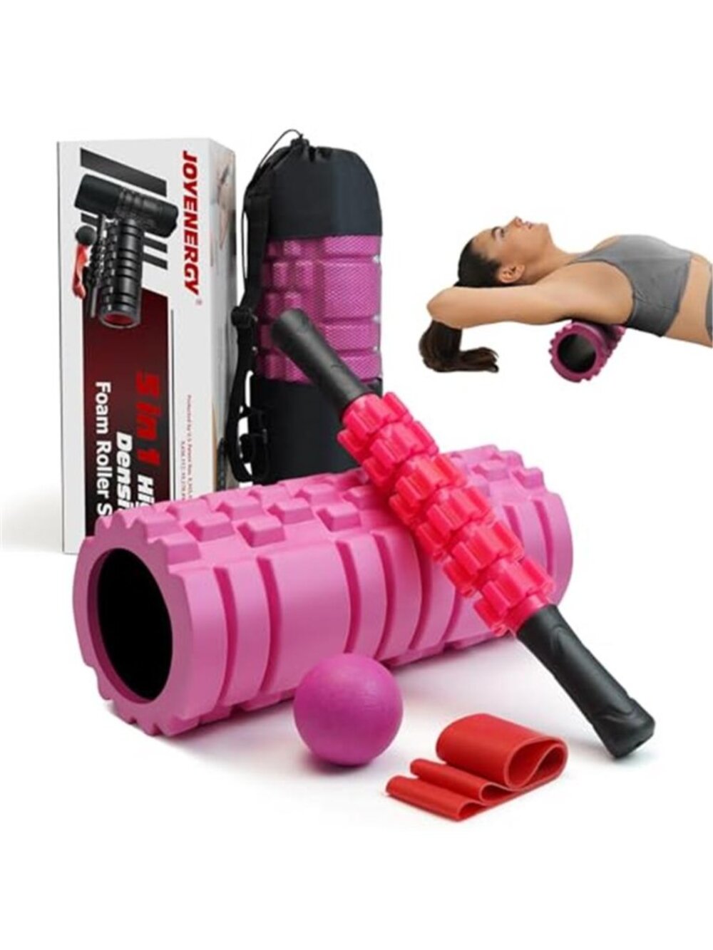 5 in 1 Foam Roller Set, Trigger Point Foam Roller Patented, Massage Stick